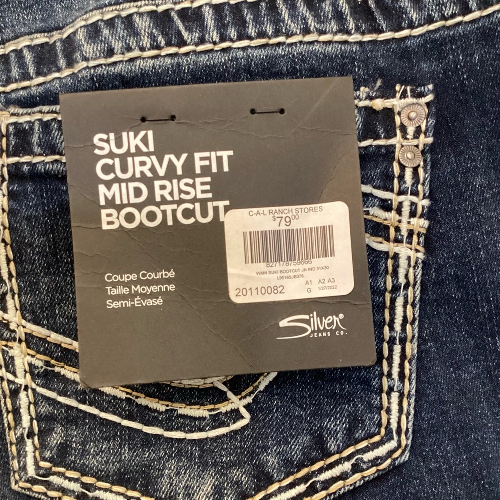 Silver Jeans W31/L30 NWT Suki Curvy Mid Rise Bootcut Women’s Jeans L9516SJB376 - Picture 10 of 16